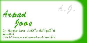 arpad joos business card